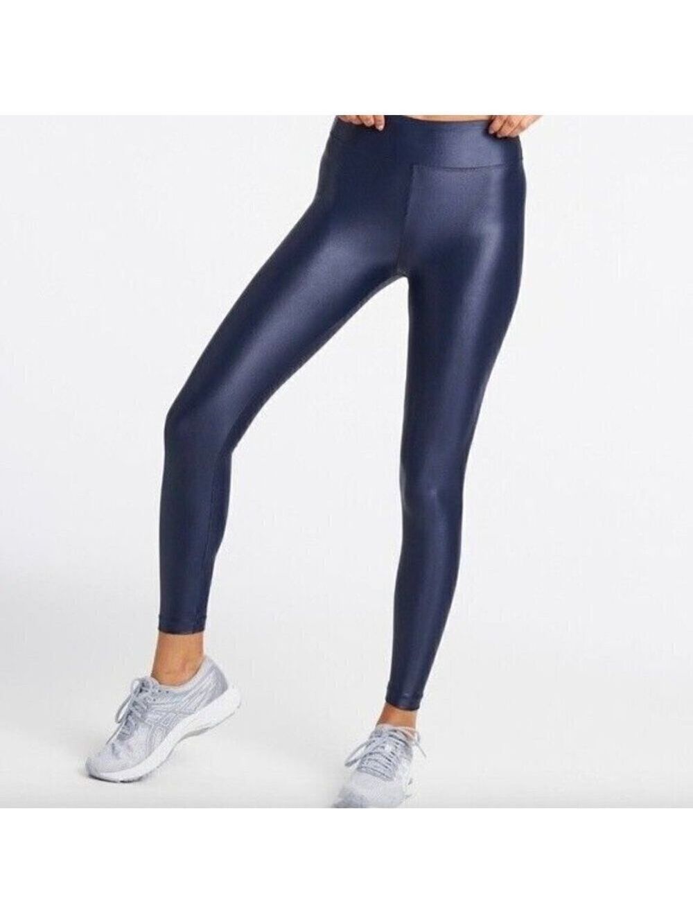 X by Gottex BNWOT Womens faux leather dark blue leggings sz Small